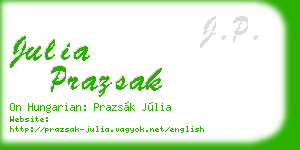 julia prazsak business card