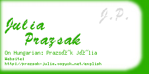 julia prazsak business card